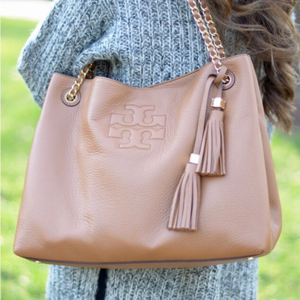 Tory Burch Thea Chain Shoulder Slouchy Bag  EUC